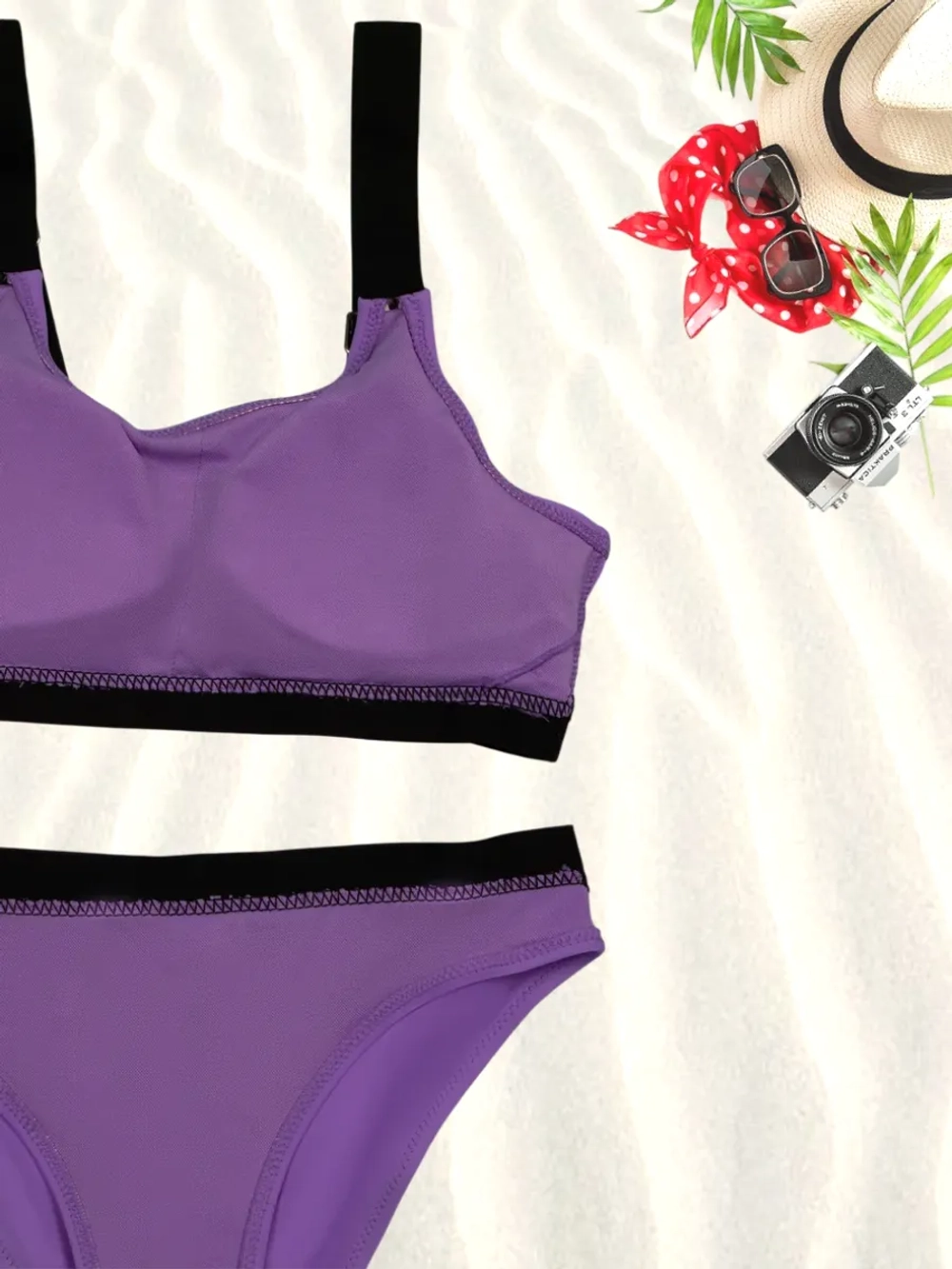 купальник раздельный 3 в 1 спортивный с топом парео