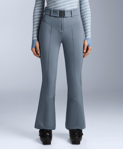 OYSHO Водонепроницаемые расклешенные эластичные брюки SKI с высокой посадкой, серо-голубой