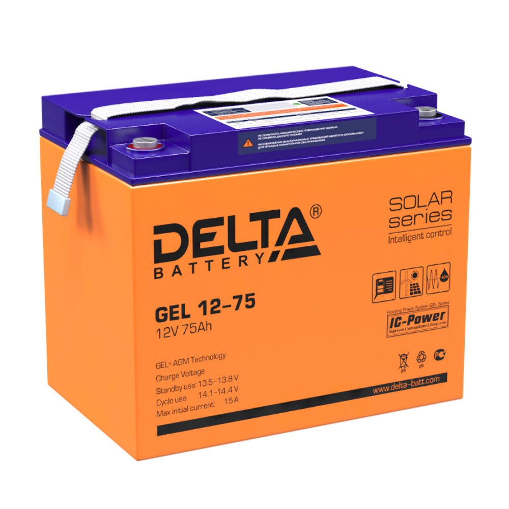 GEL 12-75 аккумулятор Delta