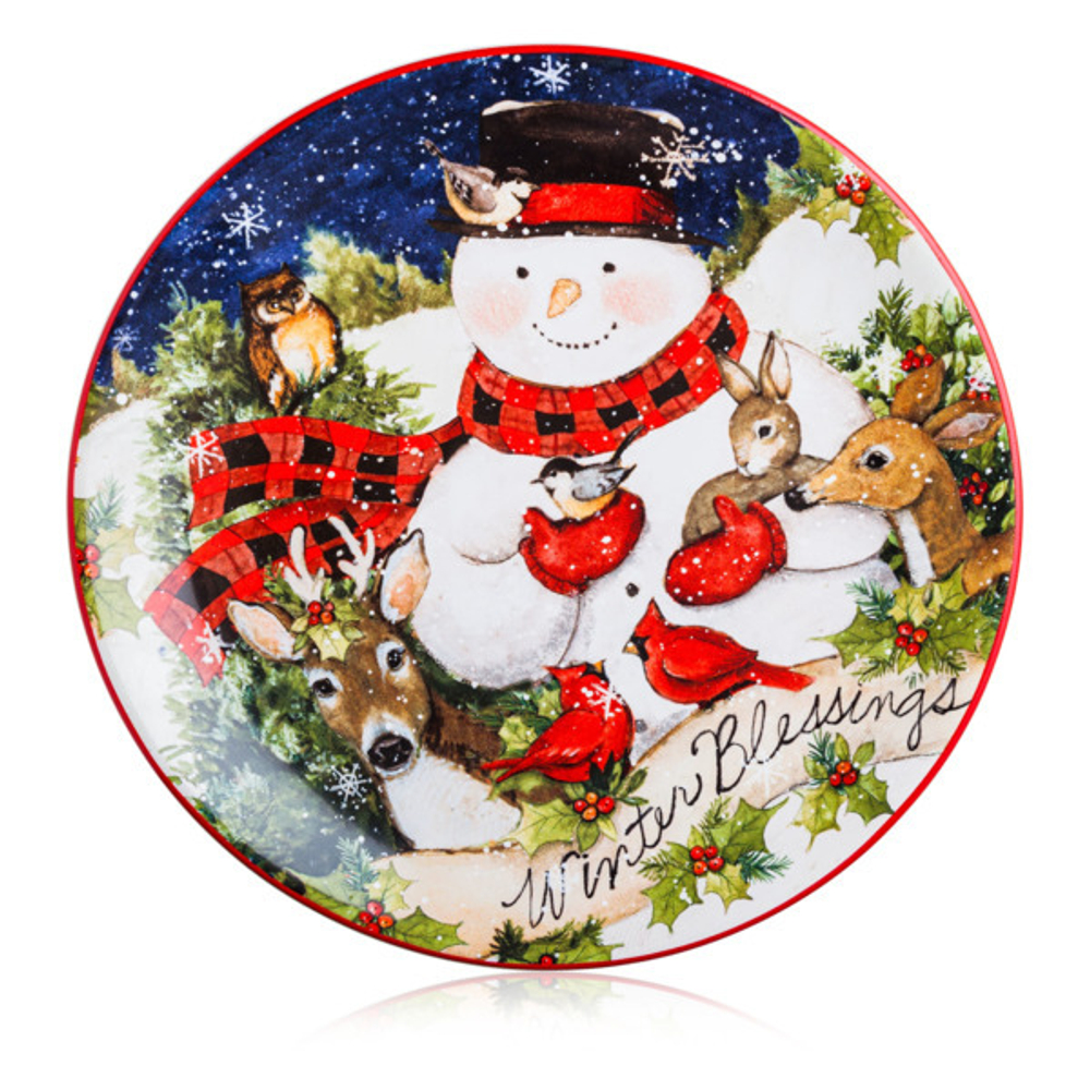 Тарелка закусочная 23см Certified Int. Магия Рождества Снеговик