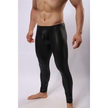 Мужские легинсы черные под кожу Shino Black