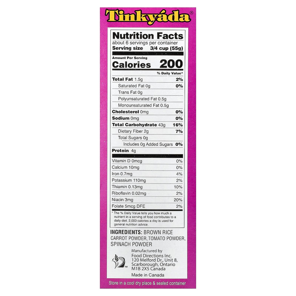 Tinkyada, паста из коричневого риса, овощные спиральки, 340 г (12 унций)
