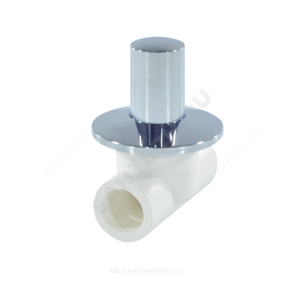 Клапан (вентиль) PP-R запорный белый хромированный Дн 25 Ру25 VALFEX 11154025