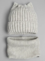 Шапка для девочки осенняя c ушками и снуд