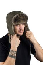 Шапка ушанка Скандинавия / мембрана / 10000 / олива