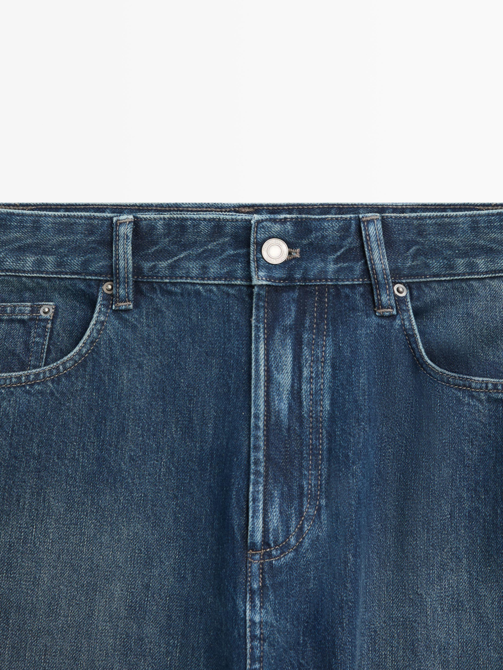 Massimo Dutti Джинсы с широкими штанинами, темно-синий