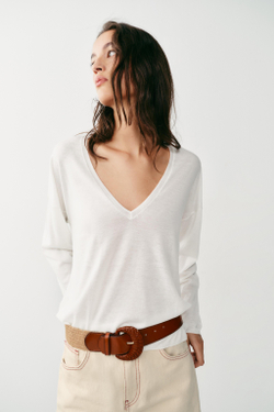 ZARA ЭЛАСТИЧНЫЙ РЕМЕНЬ ИЗ ДЖУТА И КОЖИ, БЕЖЕВЫЙ