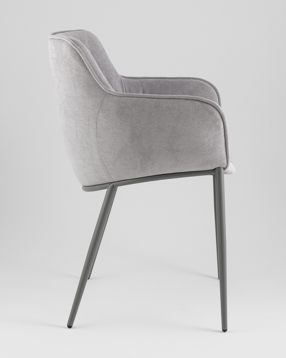 Стул Твигги шенилл серый каркас серый