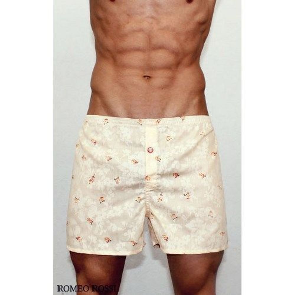 Мужские шорты домашние желтые с узором Romantic Days Romeo Rossi Yellow Shorts RR00310
