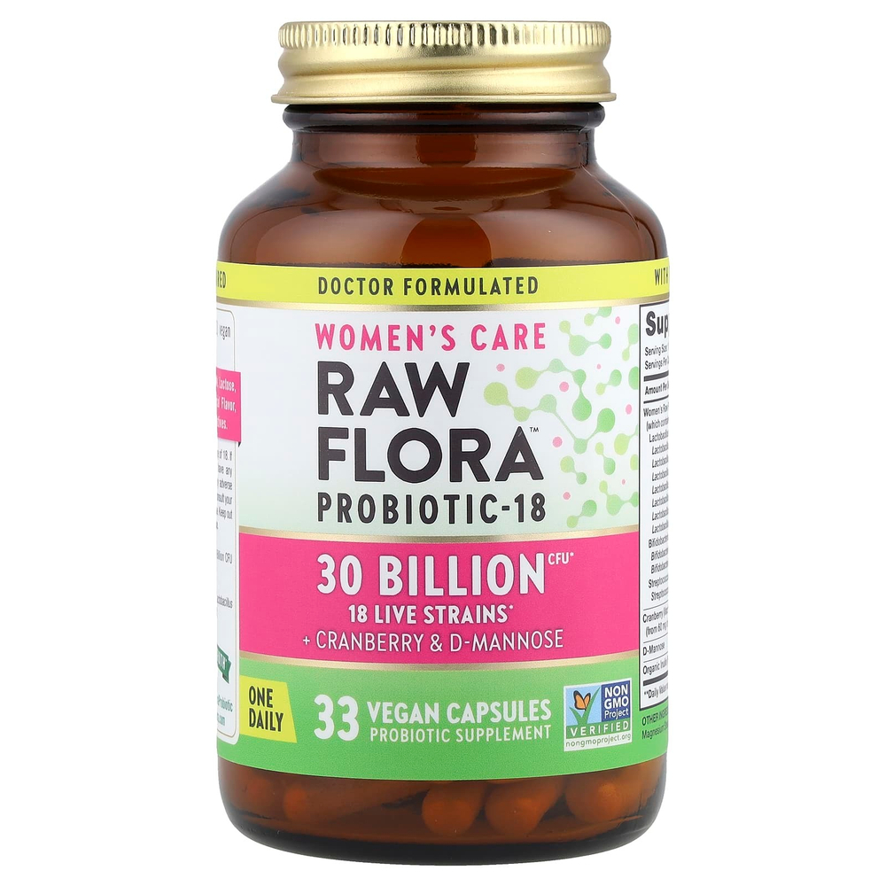 Nature's Truth, Women's Care, пробиотик-18 RAW Flora ™, 33 веганские капсулы