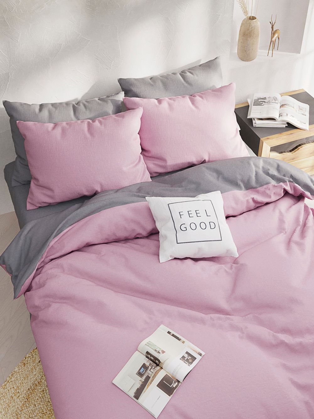 Постельное белье Сказка "Люкс/Люкс" 1,5-сп Простынь 150х215 см Пододеяльник 145х215 см Наволочка 70х70 см, перкаль