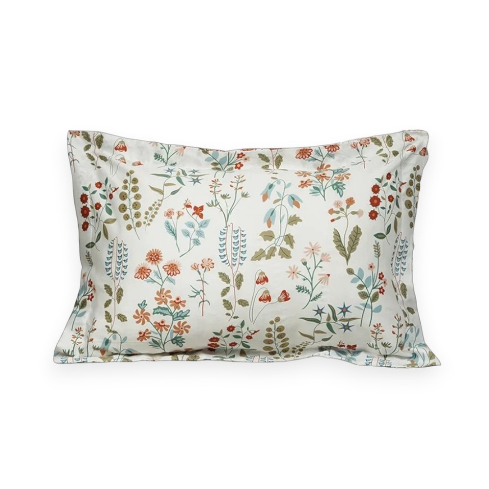 Наволочка с ушками из сатина 50х70  ГЛОРИЯ | цветочный принт