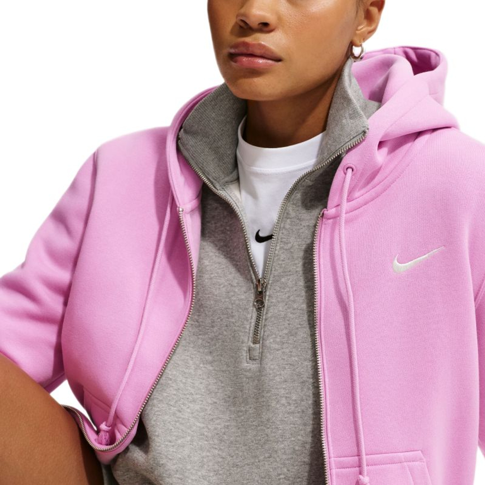 Женская Кофта теннисная Nike Sportswear Phoenix Fleece - light magenta/sail