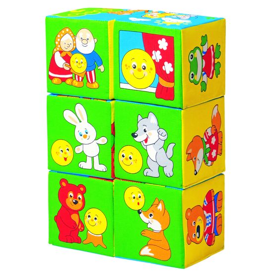 Кубики-мякиши "Сказка в картинках", 6 шт