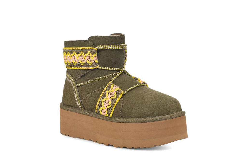 UGG Classic Mini II Braid Platform Green