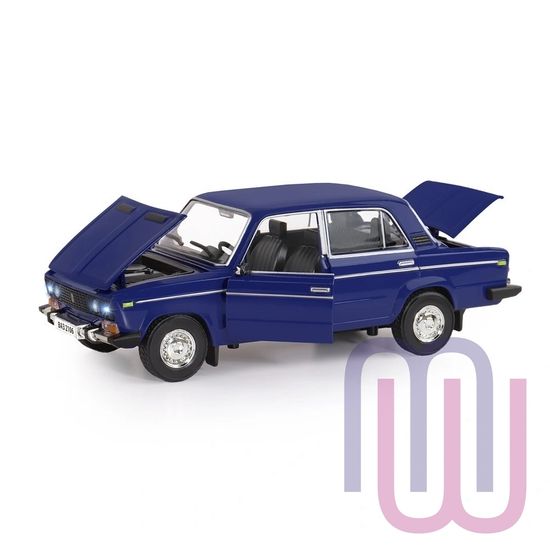 Модель машины  ТМ АВТОПАНОРАМА 1/22 ВАЗ 2106, синий (свет, звук) JB1200165