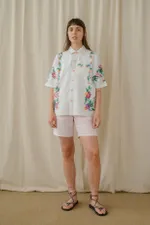 Рубашка Soeurs Усыпанная Анютиными Глазками белая