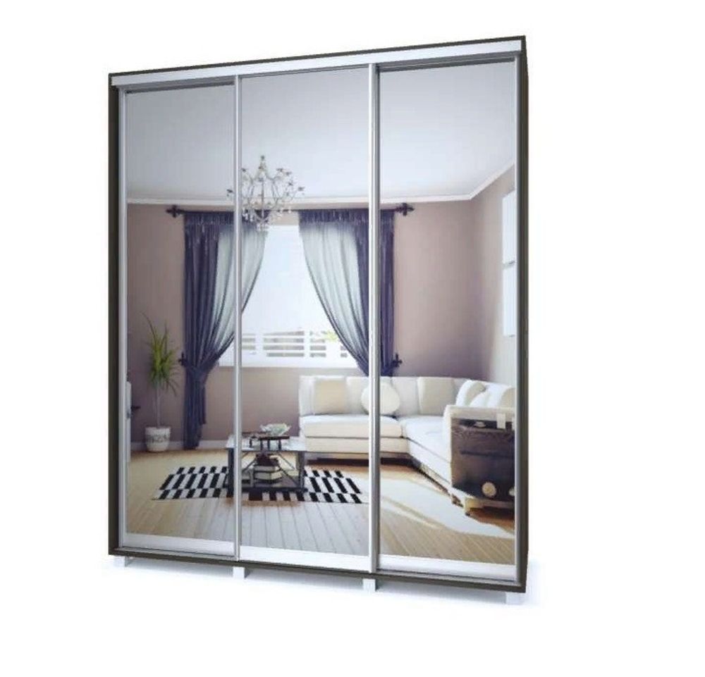 Шкаф-купе трехстворчатый "Роланд" Р67/Р37 (венге/дуб млечный), ЛДСП, MODERN