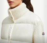 Утеплённый шерстяной жакет с пухом и лаковым нейлоном от Moncler