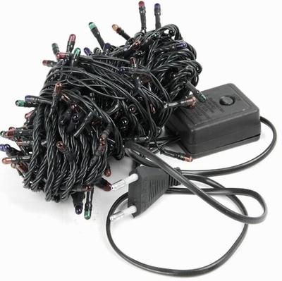 Гирлянда нить из микро ламп 500L (14m) Цветная черный шнур