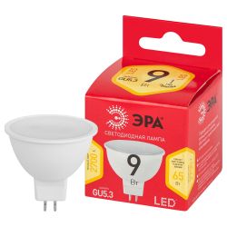 Лампочка светодиодная ЭРА RED LINE LED MR16-9W-827-GU5.3 R 9 Вт софит теплый белый свет | Лампы cветодиодные Точечные (Софиты) (MR, PAR)