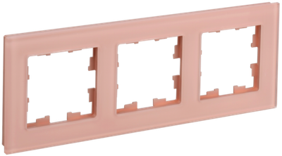 BRITE Рамка 3-местная РУ-3-2-БрП стекло персиковый матовый IEK