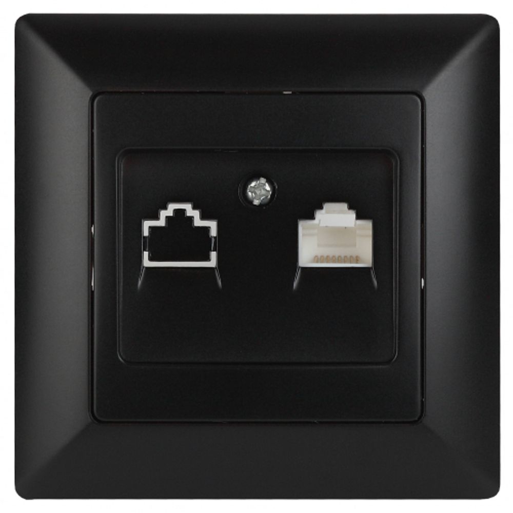 Розетка Intro Solo 4-303-05 информационная RJ45, СУ, антрацит