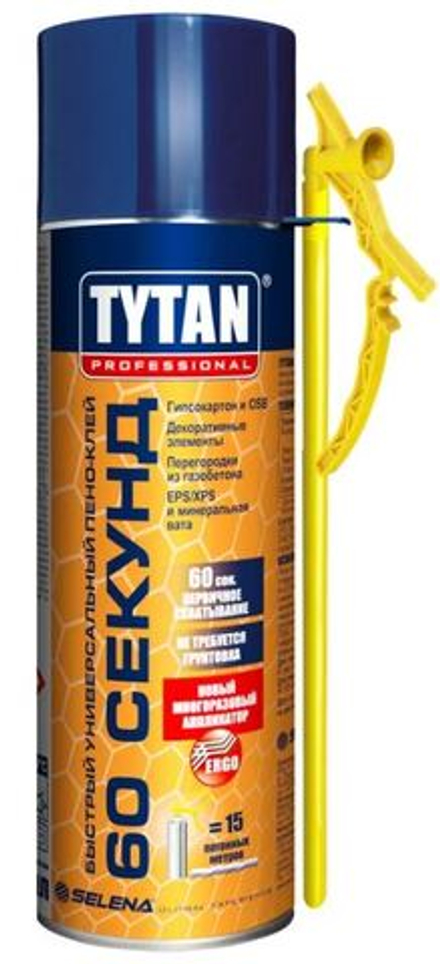Клей-пена универсальный "TYTAN" prof. 60 СЕКУНД STRAW STD 300мл (12шт)