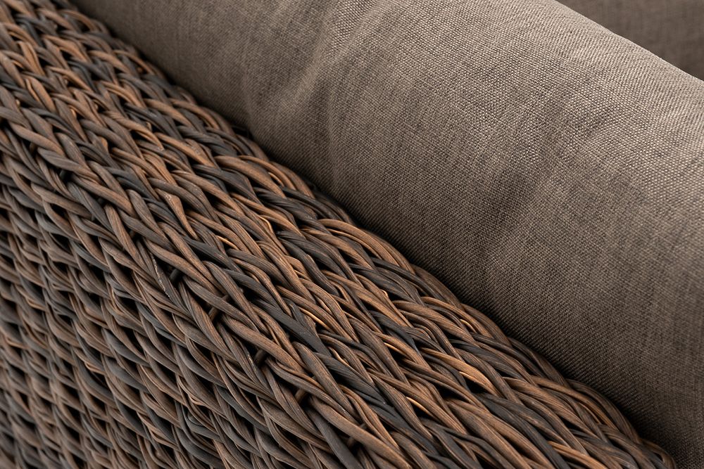 "Лунго" трансформирующийся диван из искусственного ротанга (гиацинт), цвет коричневый