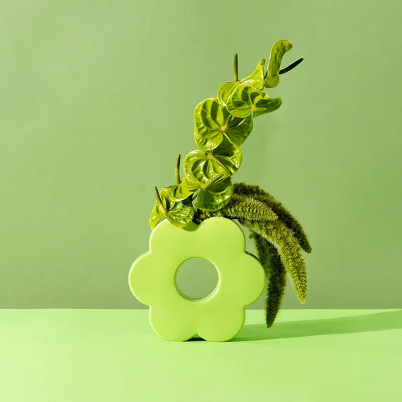 Ваза для цветов daisy, 20 см, зеленая