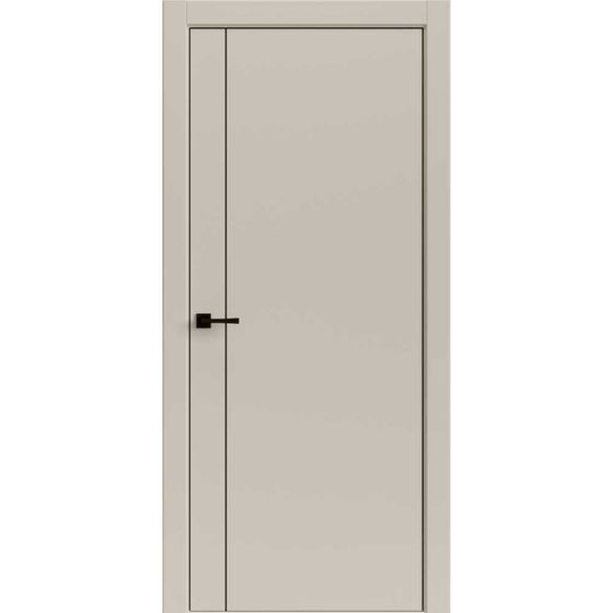Купить Межкомнатная дверь экошпон Tamburat Light Geometry 4303 лофт бежевый кромка ABS чёрная глухая