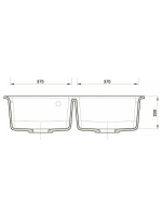 RIVELATO Мойка AXEL 90-2D 2-чаши 870*520мм, монтаж: врезной, материал: кварц, цвет: черный