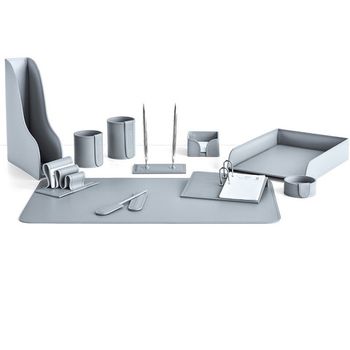 Настольный набор из кожи Cuoietto серии Business из 11 предметов (NBCGrey11.3)