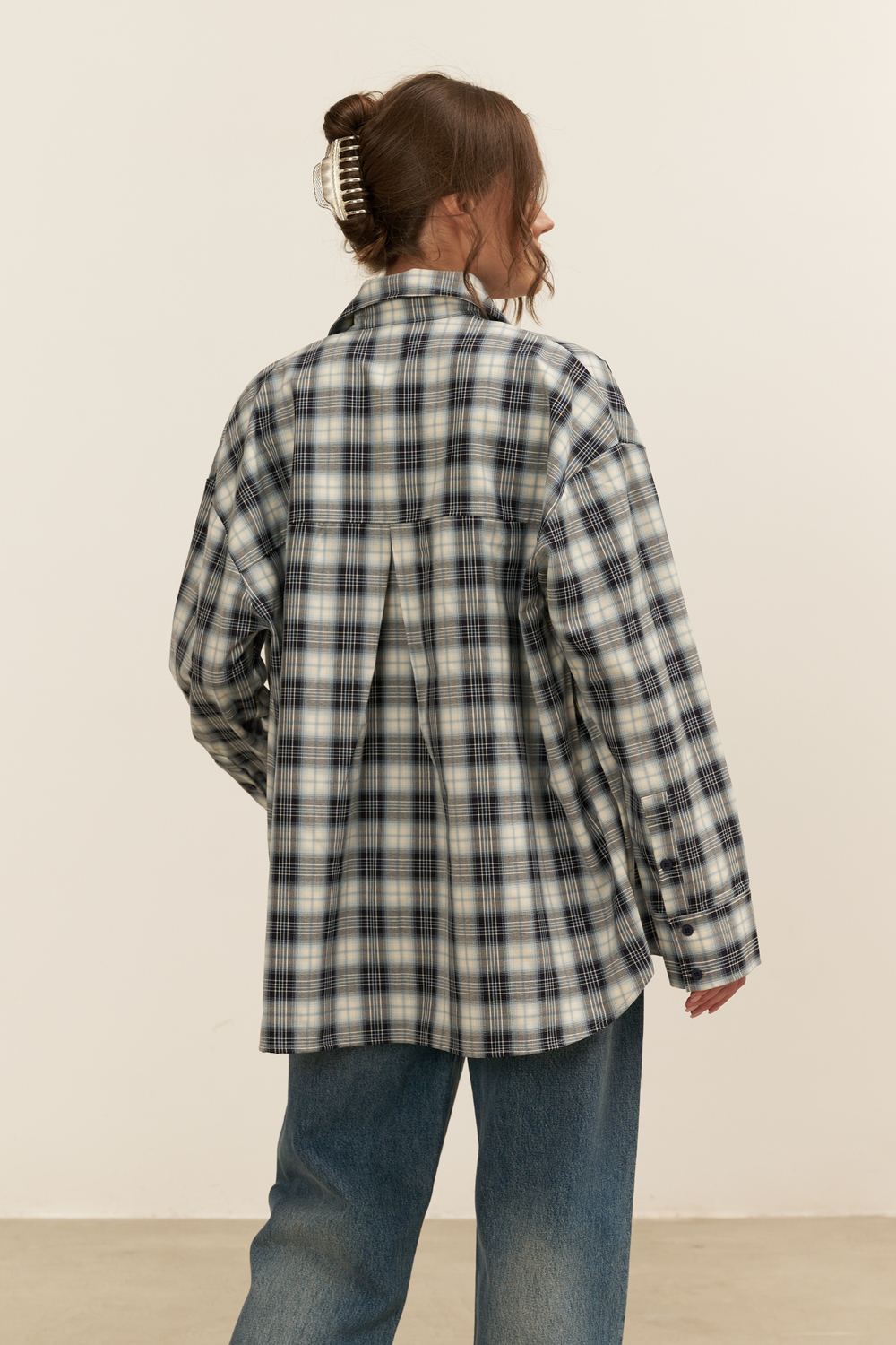 Рубашка 07, сине-белая