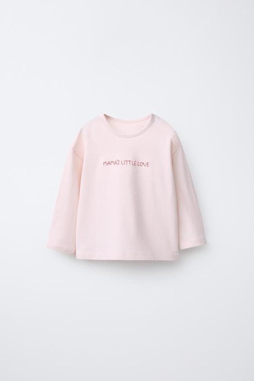 ZARA НАБОР ИЗ ТРЕХ ФУТБОЛОК С СЕРДЦАМИ И ВЫШИТЫМ ТЕКСТОМ, РОЗОВЫЙ