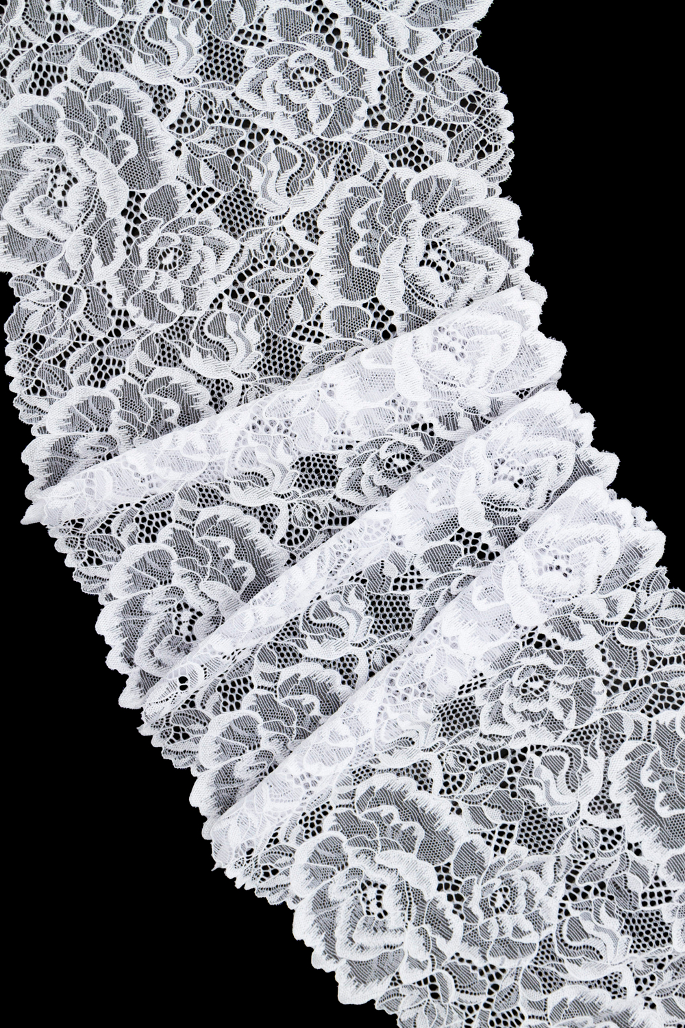 Эластичное кружево холодное белое ширина 21 см