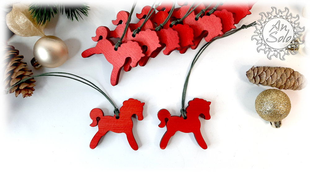 Набор ёлочных игрушек "Красная лошадка"