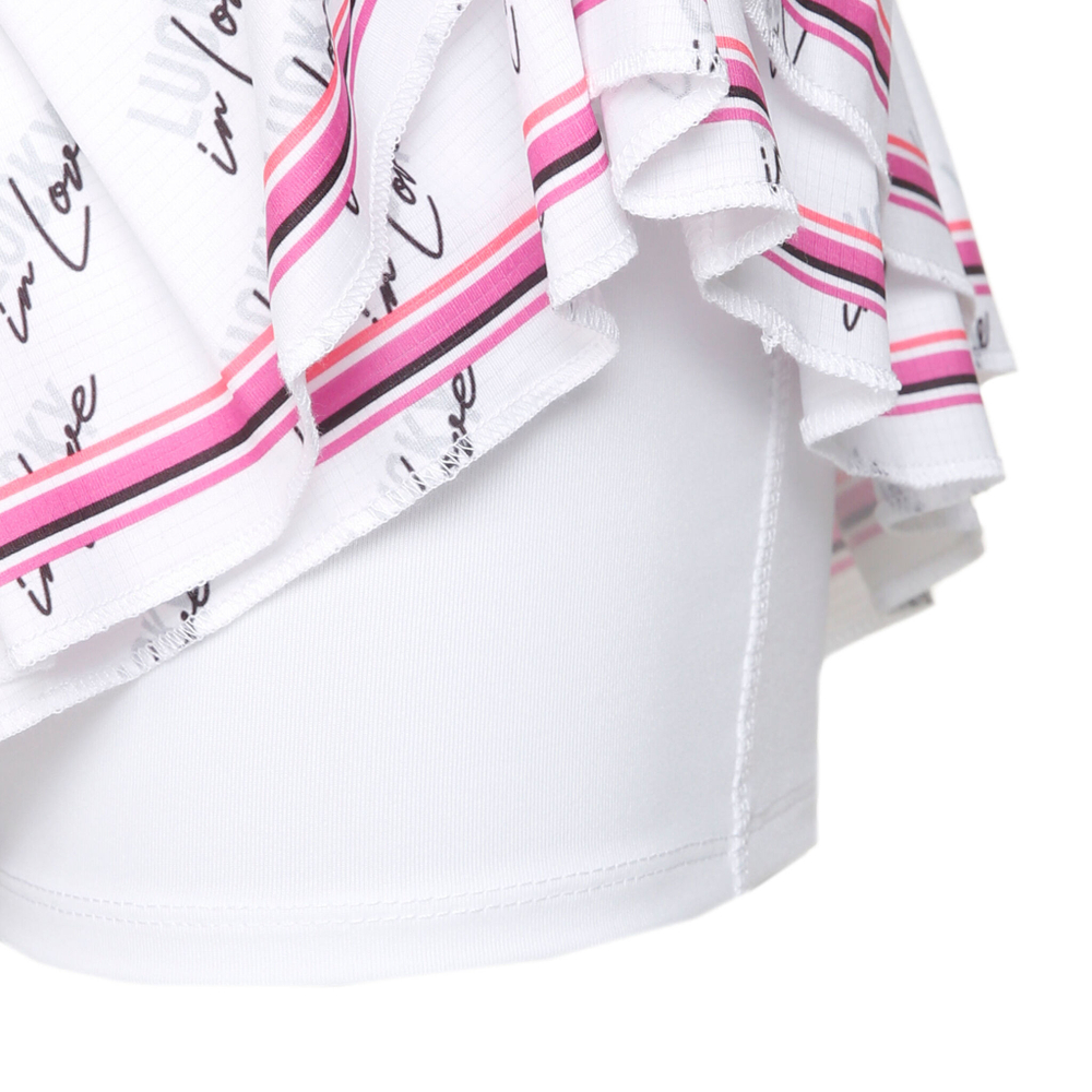 Женская теннисная юбка Lucky in Love Signature Pleat Tier Skirt Women - White, Multicoloured