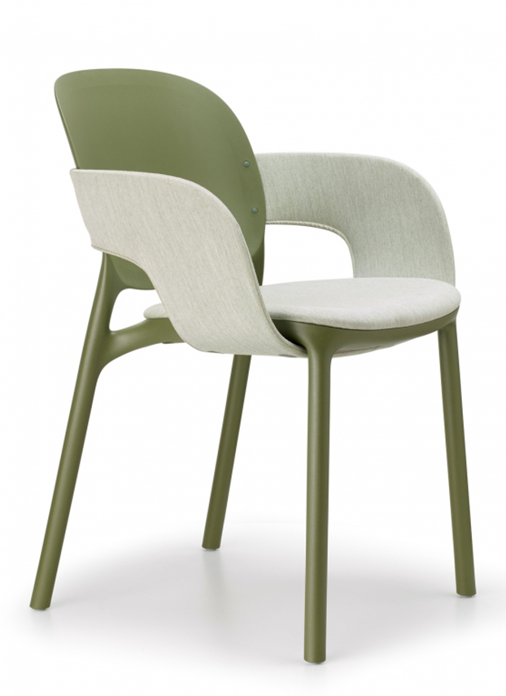 Кресло пластиковое с обивкой Scab Design Hug, оливковый