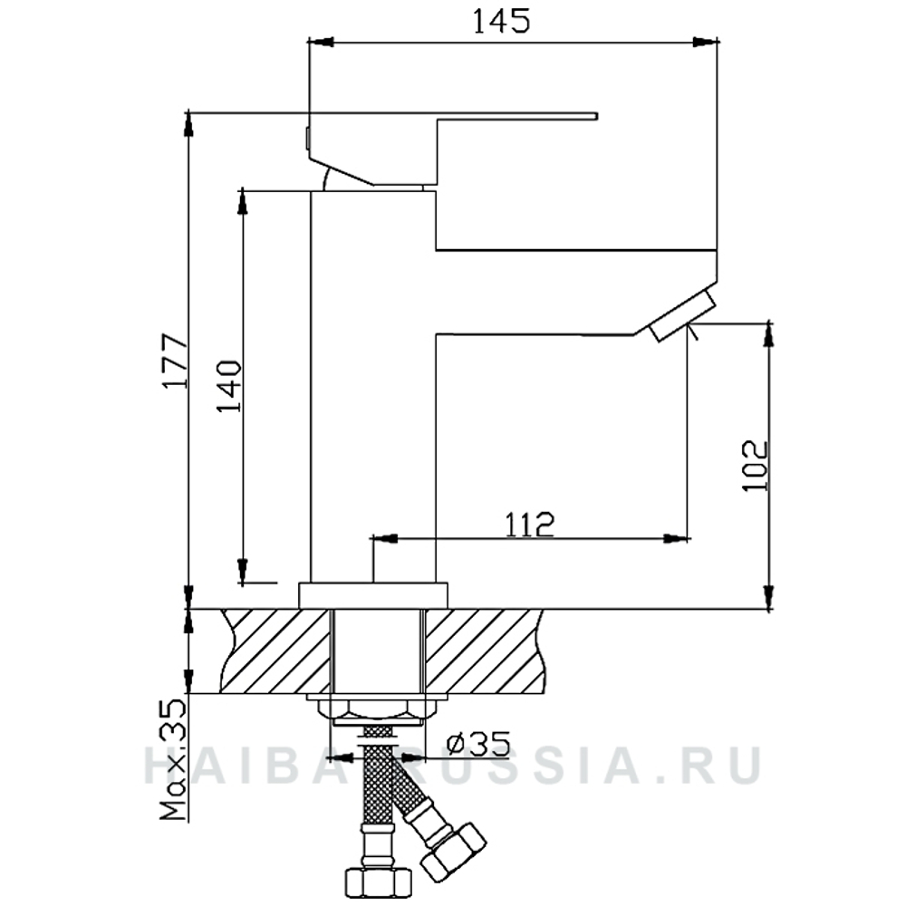 Смеситель для умывальника Haiba HB10801 из нержавеющей стали