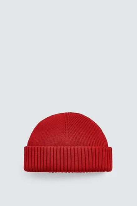 ZARA КОРОТКАЯ ТРИКОТАЖНАЯ ШАПКА, КРАСНЫЙ