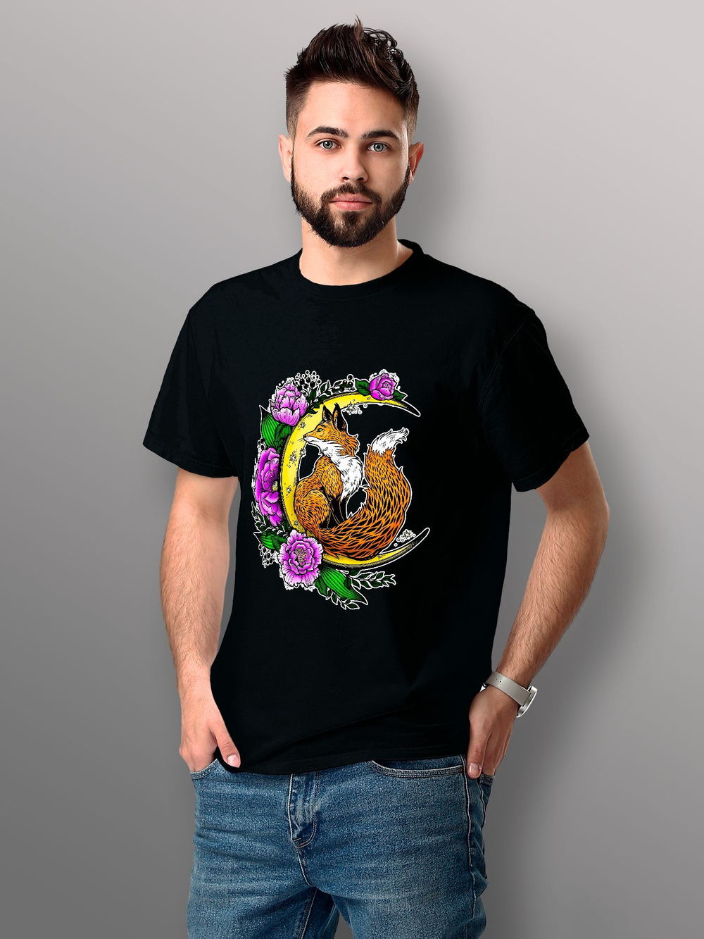 Футболка Лиса на луне