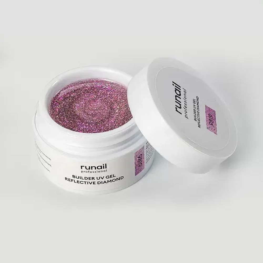 Runail Моделирующий УФ-гель светоотражающий №9819 BUILDER UV GEL REFLECTIVE DIAMOND, 15г