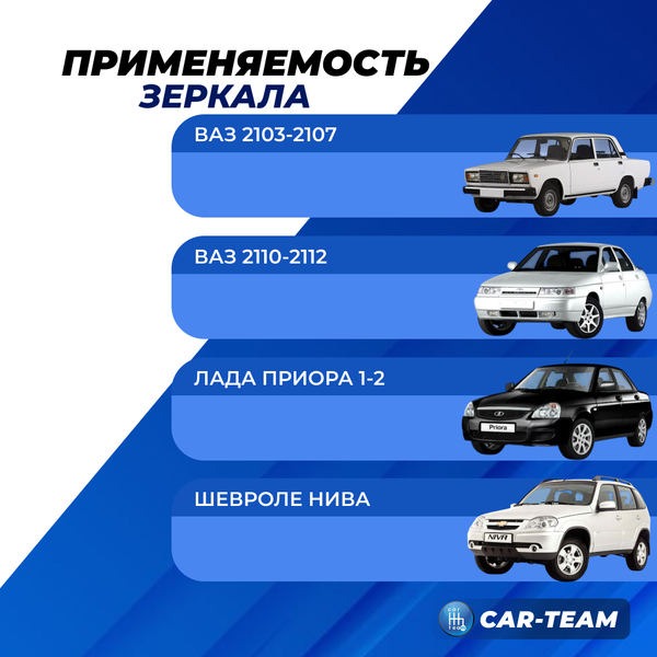 Зеркало салонное заднего вида на ВАЗ 2103-2107, ВАЗ 2110-12, Лада Приора, Шевроле Нива
