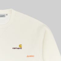  Толстовка мужская Carhartt WIP American Script Sweatshirt артикул:I025475_wax - купить в магазине Дайс
