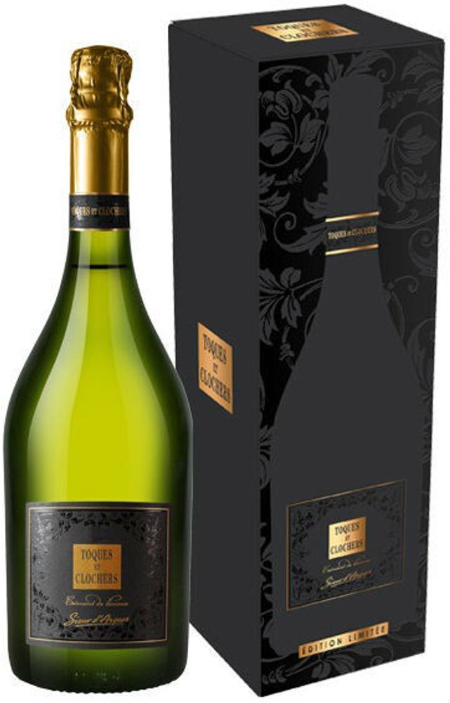 Игристое вино Toques &amp; Clochers Cremant de Limoux Brut в подарочной упаковке, 0,75 л.