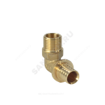 Угольник для PE-X труб аксиальный латунь Дн 20х1/2" НР РОС