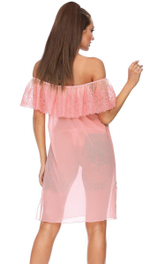 Сорочка из вуали с широкой оборкой