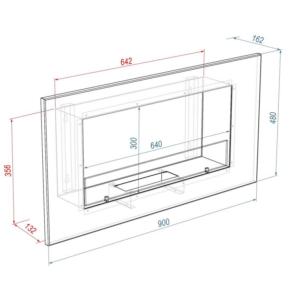 Каминокомплект:Биокамин Firelight BFP/W-90+Набор керамических камней М, черные