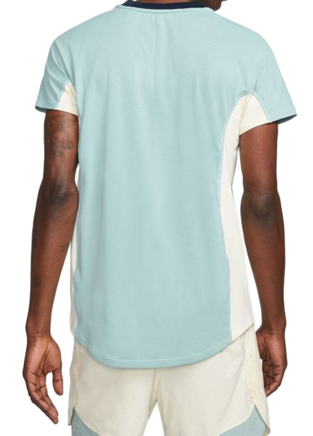 Мужское теннисное поло Nike Court Dri-Fit Slam Tennis Polo M - coconut milk/ocean blue/obsidian/black